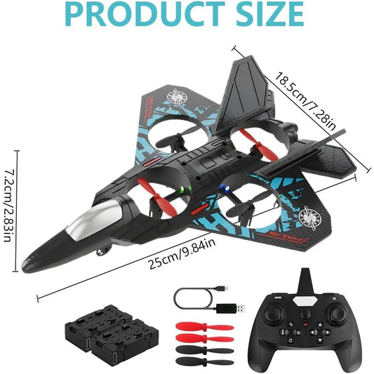 LO712 LED Fighter Jet Drone – 2.4GHz Remote Control Aircraft with Lights & Dual Battery